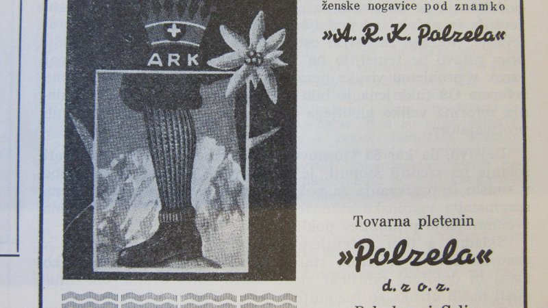Fotografija: Oglas za Polzelo v Planinskem vestniku leta 1941, fotografija je iz tovarniškega glasila Lastovka. Foto: Špela Kuralt
