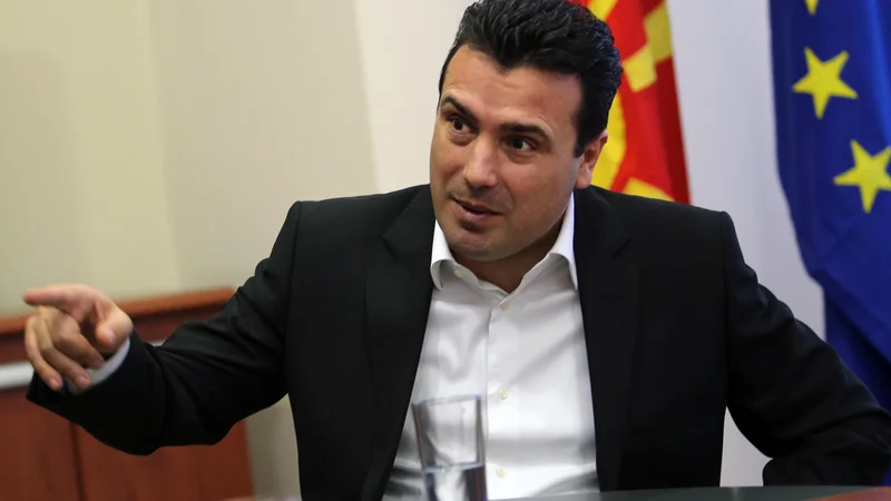 Fotografija: Predsednik makedonske vlade Zoran Zaev bo referendum o novem imenu države najverjetneje razpisal v soboto. FOTO: Tomi Lombar/Delo