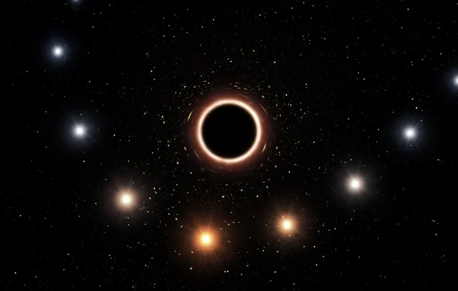 Umetniška upodobitev bližanja zvezde S2 supermasivni črni luknji v središču naše galaksije. FOTO:&nbsp;ESO/M. Kornmesser
