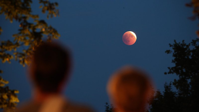 Fotografija: Opazovanje luninega mrka. FOTO: Jure Eržen