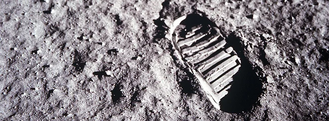 Stopinja na Luni. FOTO: Nasa