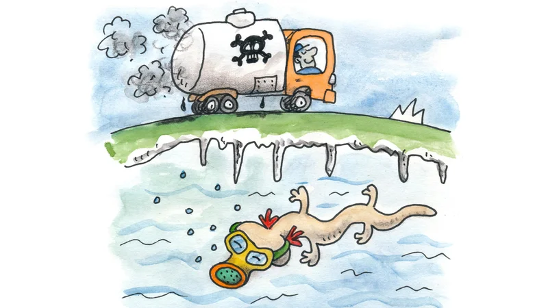 Fotografija: Človeška ribica. KARIKATURA: Marko Kočevar