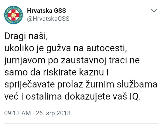 Objava hrvaških reševalcev na facebooku FOTO: HGSS 