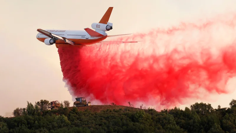 Fotografija: V Kaliforniji sta se združila dva gozdna požara, s čimer je nastal največji požar v zgodovini te države. FOTO: Reuters/Fred Greaves