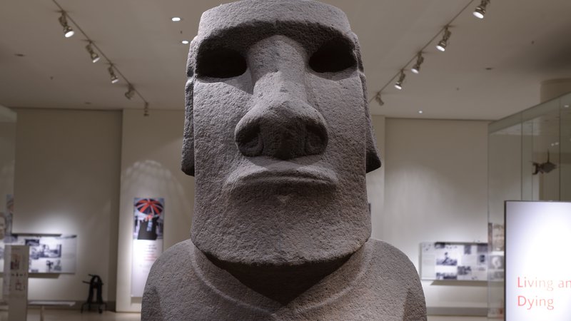 Fotografija: Kip Hoa Hakananai'a v Britanskem muzeju velja za enega izmed največkrat fotografiranih eksponatov. FOTO: Wikipedija