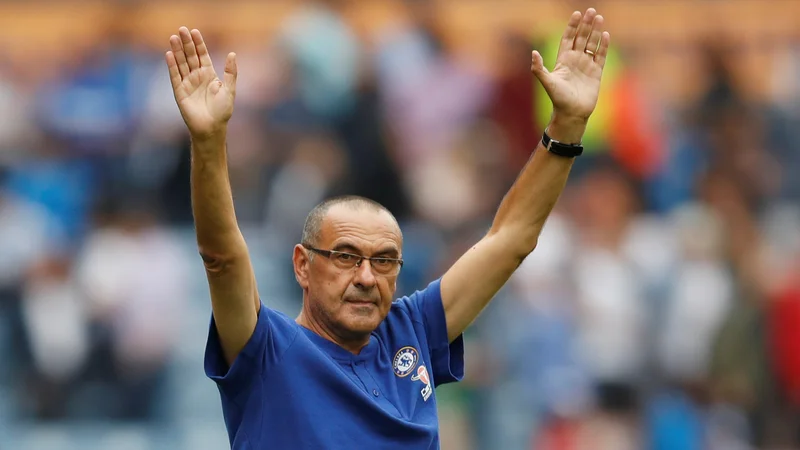 Fotografija: Novi trener Chelseaja Maurizio Sarri je debitiral z zmago. FOTO: Carl Recine/Reuters