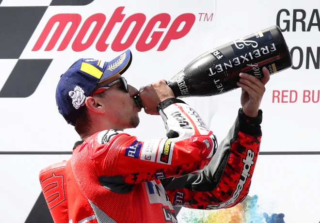 Jorge Lorenzo je zmagal tretjič v sezoni. FOTO: Lisi Niesner/Reuters