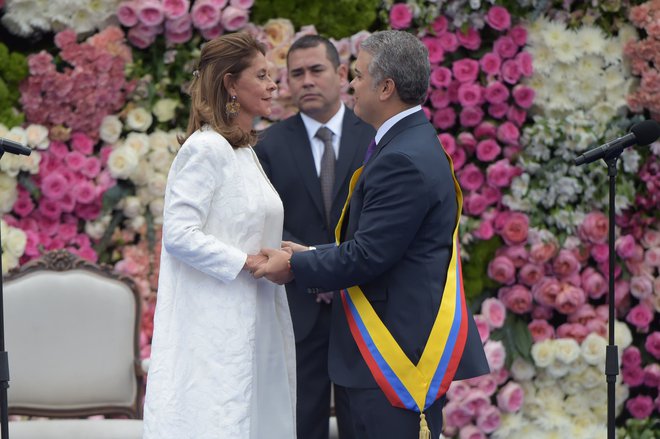 Iván Duque in Marta Lucía Ramírez, prva podpredsednica Kolumbije. FOTO: Raul Arboleda/AFP