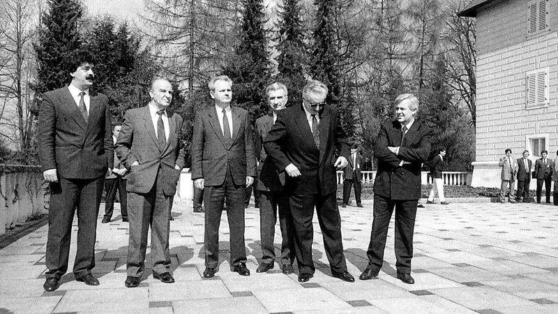 Fotografija: Srečanje predsednikov jugoslovanskih republik na Brdu pri Kranju, 11.4.1991 FOTO: Tone Stojko