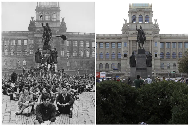 Praga – nekoč in danes. FOTO: Petr David Josek / AP