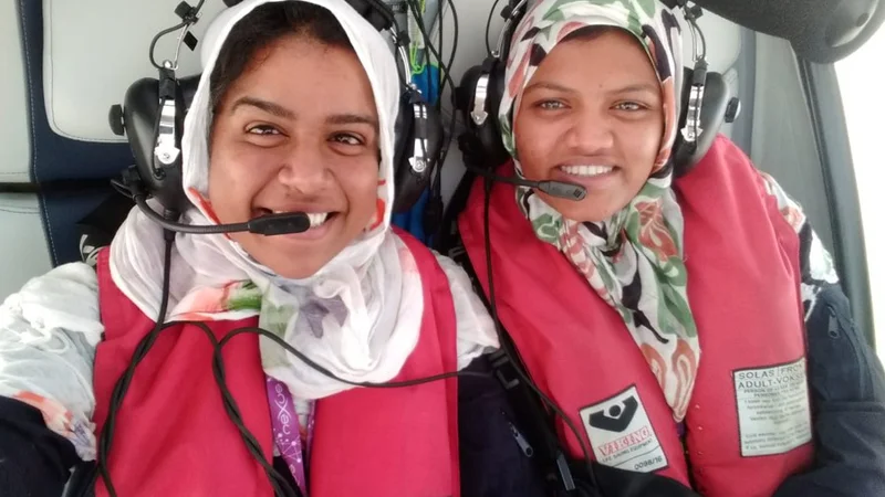 Fotografija: Pilotki Keithair Misquitta in Aarohi Pandit sta doslej opravili opravili pot iz Indije preko Pakistana, Irana, Bolgarije in Srbije v Slovenijo. FOTO: Pipistrel