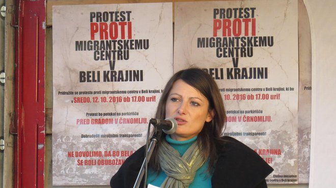 Maja Kocjan, predstavnica civilne iniciative proti migrantskemu centru v Beli krajini in občinska svetnica iz vrst SDS. FOTO: Bojan Rajšek/Delo
