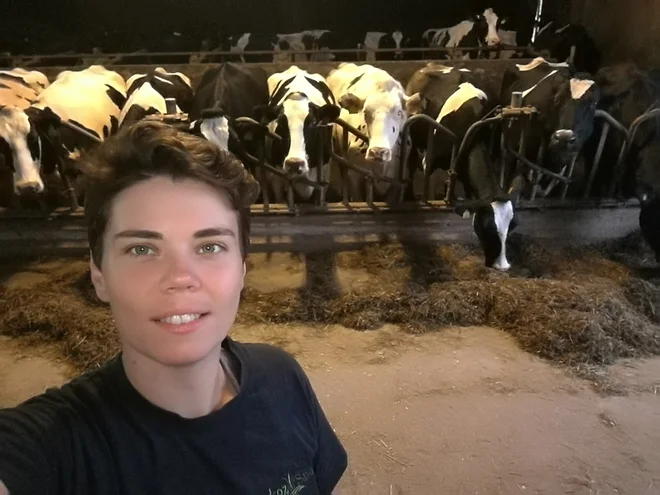 O tem, kako dolg bo delovni dan, odločajo krave, pravi Andreja Hafner. FOTO: osebni arhiv