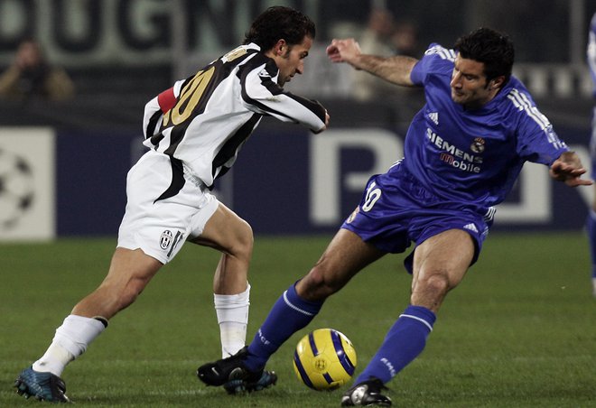Alessandro Del Piero (levo) in Luis Figo (desno) sta se takole merila v majicah Juventusa in Reala, v soboto bosta razkrila svoje znanje tudi navzočim v Biljah.