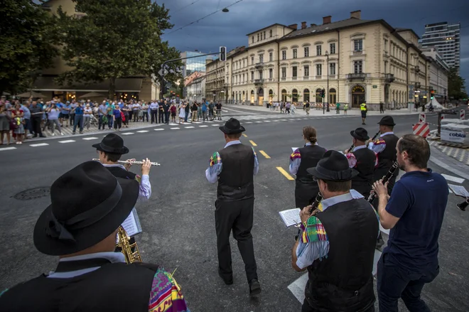 Svečana otvoritev Gosposvetske in Dalmatinove z bežigrajsko godbo FOTO: Voranc Vogel