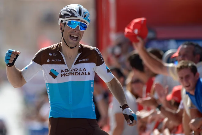 Tony Gallopin je po etapni zmagi skočil na peto mesto v skupnem seštevku. FOTO: AFP