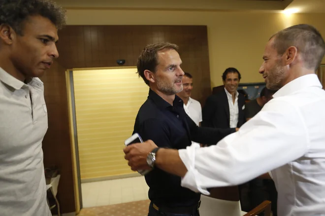 Pierre Van Hooijdonk, Frank de Boer in Aleksander Čeferin. FOTO: Leon Vidic/delo