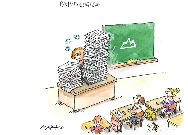 Papirologija. KARIKATURA: Marko Kočevar