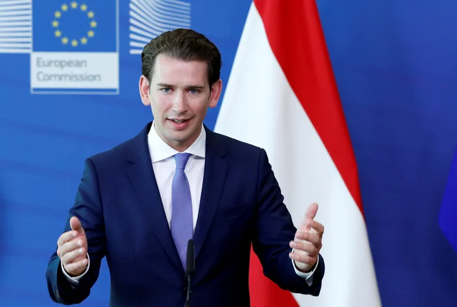 Vodja ÖVP in avstrijski kancler Sebastian Kurz FOTO: Reuters