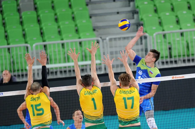 Klemen Čebulj in soigralci so se enakovredno kosali z Avstralci. FOTO: Aleš Oblak/OZS