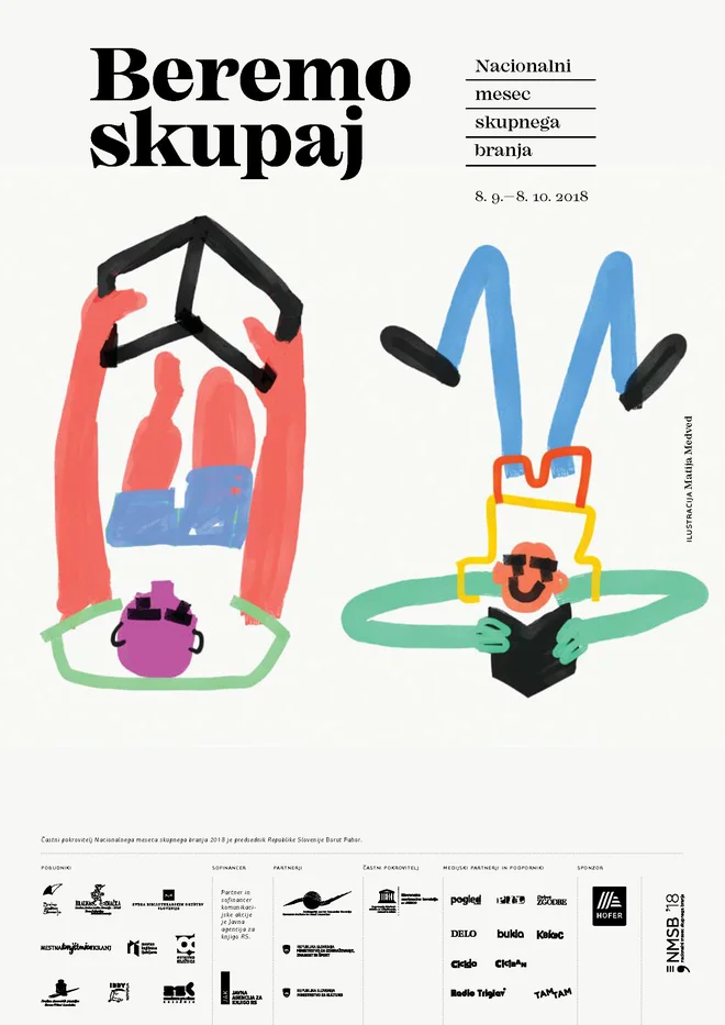 Med osmimi ambasadorji meseca skupnega branja je tudi ilustrator, slikar in grafični oblikovalec Matija Medved z ilustracijo iz osebnega arhiva. Foto Nmsb