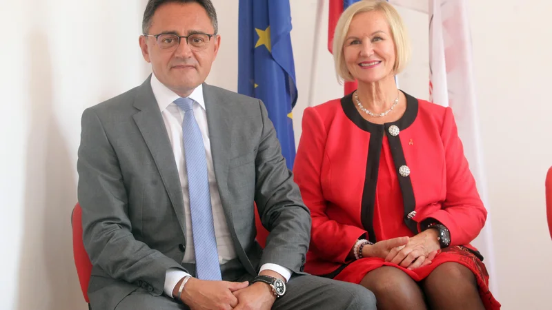 Fotografija: Direktor mednarodne federacije društev Rdeče križa Simon Missiri in področna vodja mednarodne federacije Seija Tyninoksa sta obiskala Ljubljano. FOTO: Mavric Pivk/Delo