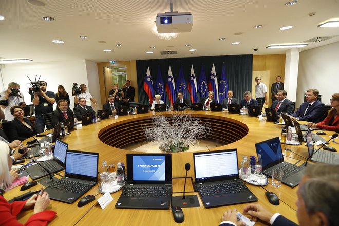 Prva seja trinajste vlade pod vodstvom Marjana Šarca FOTO: Leon Vidic