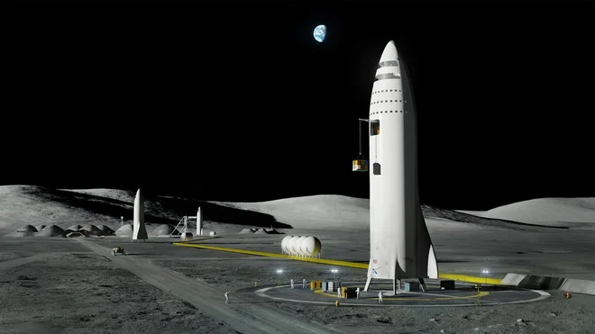 Umetniška upodobitev BFR na Luni FOTO: SpaceX/AP
