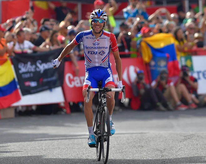 Thibaut Pinot je slavil na predzadnji gorski etapi letošnje Vuelte. FOTO: AFP