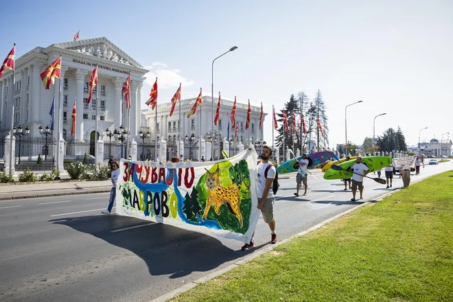 Protest v Skopju Foto Katja Pokorn