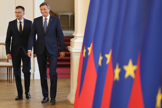 Predsednik republike Borut Pahor je danes priredil sprejem za novoizvoljeno vlado. FOTO: Tomi Lombar/Delo