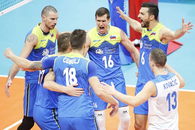 Slovenski odbojkarji so bili v tednu dni še drugič boljši od belgijskih. FOTO: FIVB