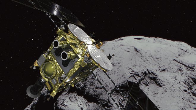 Hayabus 2 je v vesolje ponesel štiri naprave za raziskovanje asteroida. FOTO: AP