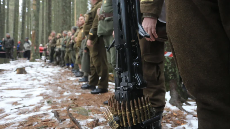 Fotografija: Spominske partizanske čete so do sprejetja statuta na proslavah nezaželene. FOTO: Tadej Regent/Delo