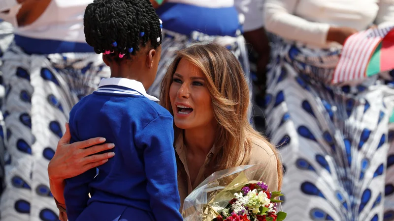 Fotografija: Afrika je Melanii naposled izvabila iskren nasmeh. FOTO: Reuters