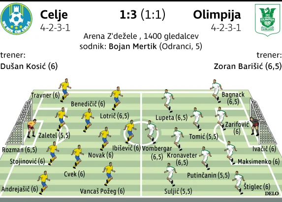 Ocene s celjske tekme.