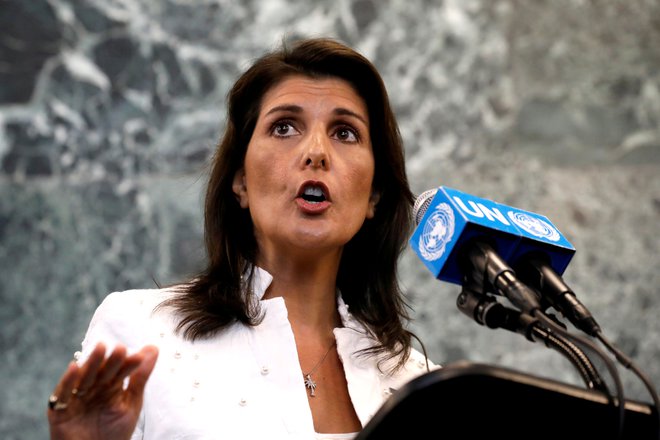 Bivša guvernerka Južne Karoline je bila na položaj veleposlanice pri ZN imenovana pred dobrim letom in pol. FOTO: Brendan Mcdermid/Reuters