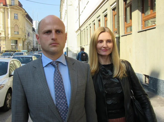 Zagovornika Romea Bajdeta Albina Vedenik in Andrej Švencbir. FOTO: Špela Kuralt/Delo