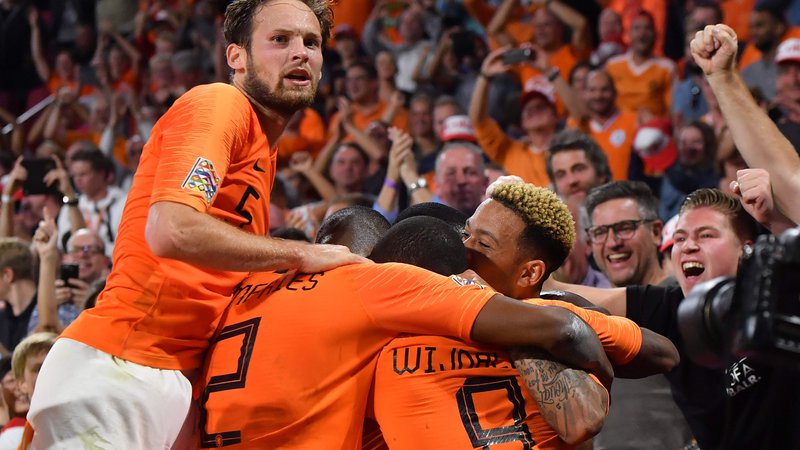 Fotografija: Nizozemci so se veselili najvišje zmage proti Nemčiji doslej.
FOTO AFP