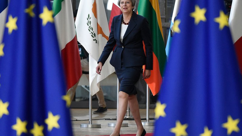Fotografija: Britanska premierka Theresa May je na prvem delu vrha sicer predstavila položaj s svojega vidika, a novih idej, ki so jih pričakovale članice EU, menda ni predstavila. FOTO: AFP