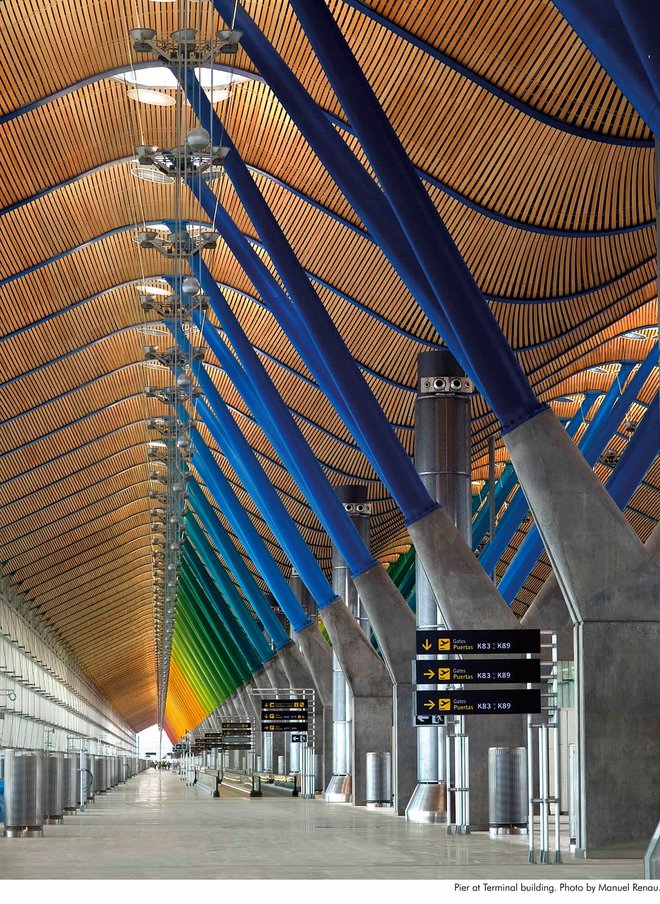 Terminal 4 na madridskem letališču Barajas je eden Rogersovih najljubših projektov. Foto arhiv biroja Rogers, Stirk, Harbour + Partners