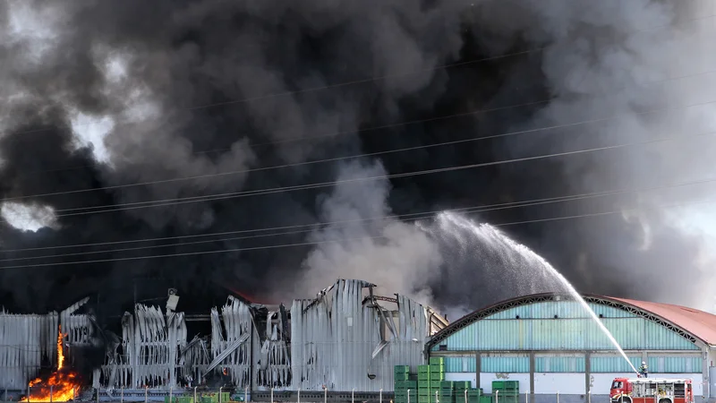 Fotografija: V požaru je umrl varilec, škode je bilo za več kot devet milijonov evrov. FOTO: Marko Feist