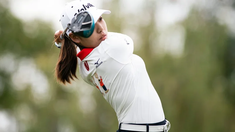 Fotografija: Portret Južnokorejke Lee Mi Huang na golf turnirju LPGA v Šanghaju. Foto Johannes Eisele Afp