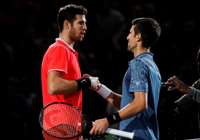 Na jutrišnji lestvici ATP bosta napredovala na vrh (Đoković) in 11. mesto (Hačanov). FOTO: Gonzalo Fuentes/Reuters