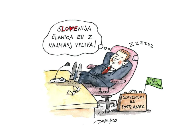 To, da Slovenija ni v nobeni koaliciji, zavezništvu članic, samo po sebi ni slabo. KARIKATURA: Marko Kočevar