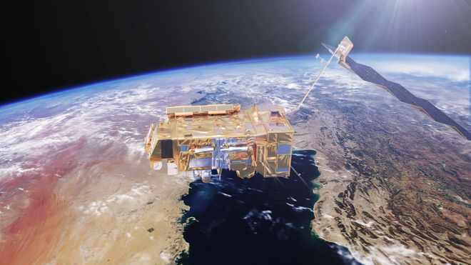 Umetniška upodobitev satelita MetOp. FOTO: Esa