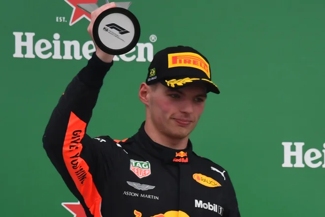 Max Verstappen se je po dirki spozabil. Ne prvič. FOTO: Nelson Almeida/AFP