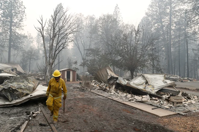 Na pogoriščih v kalifornijskem mestu Paradise so našli že 48 trupel. FOTO: Terray Sylvester/Reuters