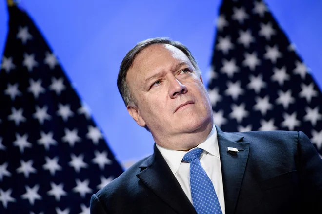 Mike Pompeo je pozval Prištino, naj se vzdrži provokacij, ki povečujejo napetosti. FOTO: Brendan Smialowski/AFP