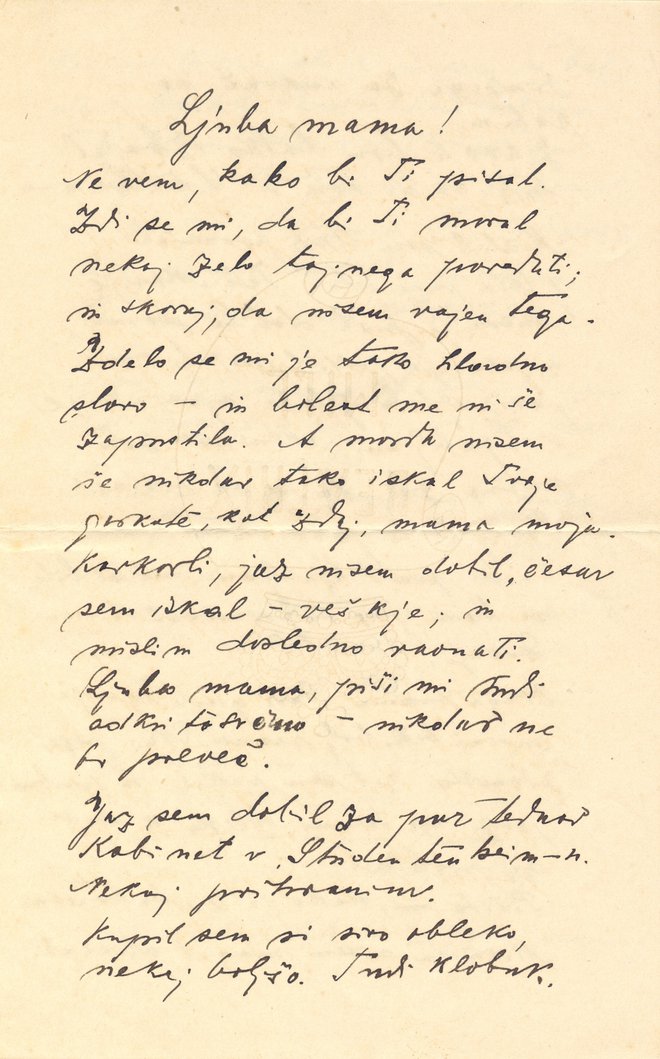 Pismo mami. Foto Lavričeva knjižnica